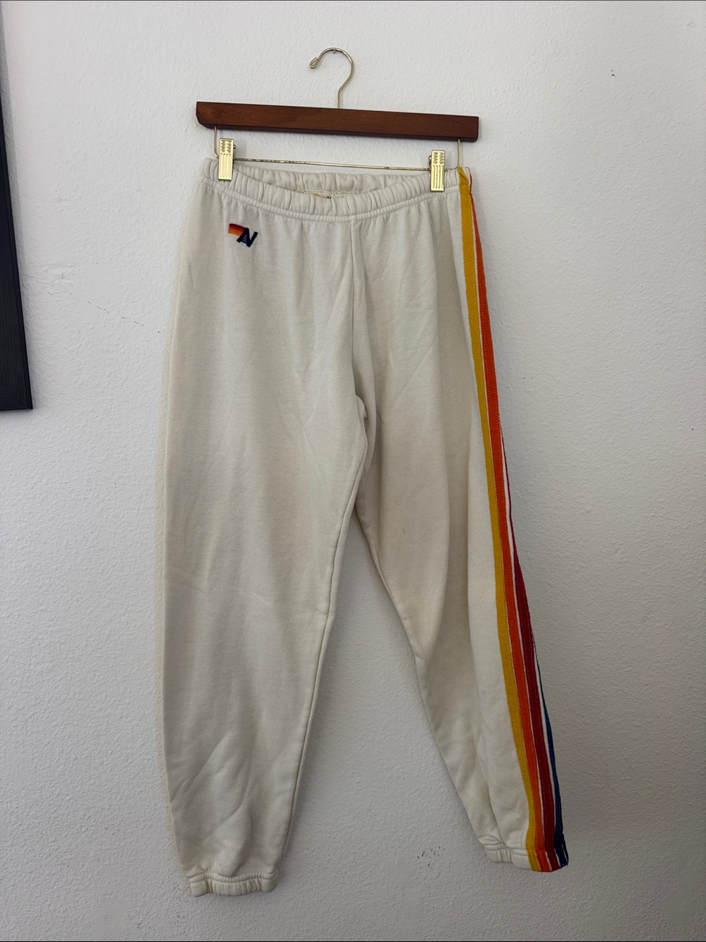 Aviator Nation Women’s Vintage White Sweatpants Striped